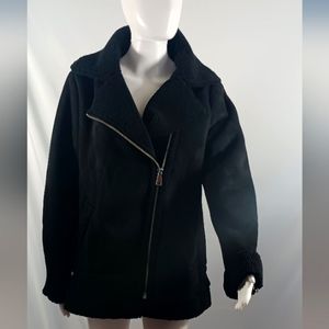 Loft Faux Shearling and Suede Moto Jacket